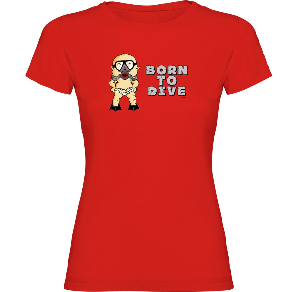 Kruskis Born To Dive Short Sleeve T-shirt Rot 2XL Mann von Kruskis