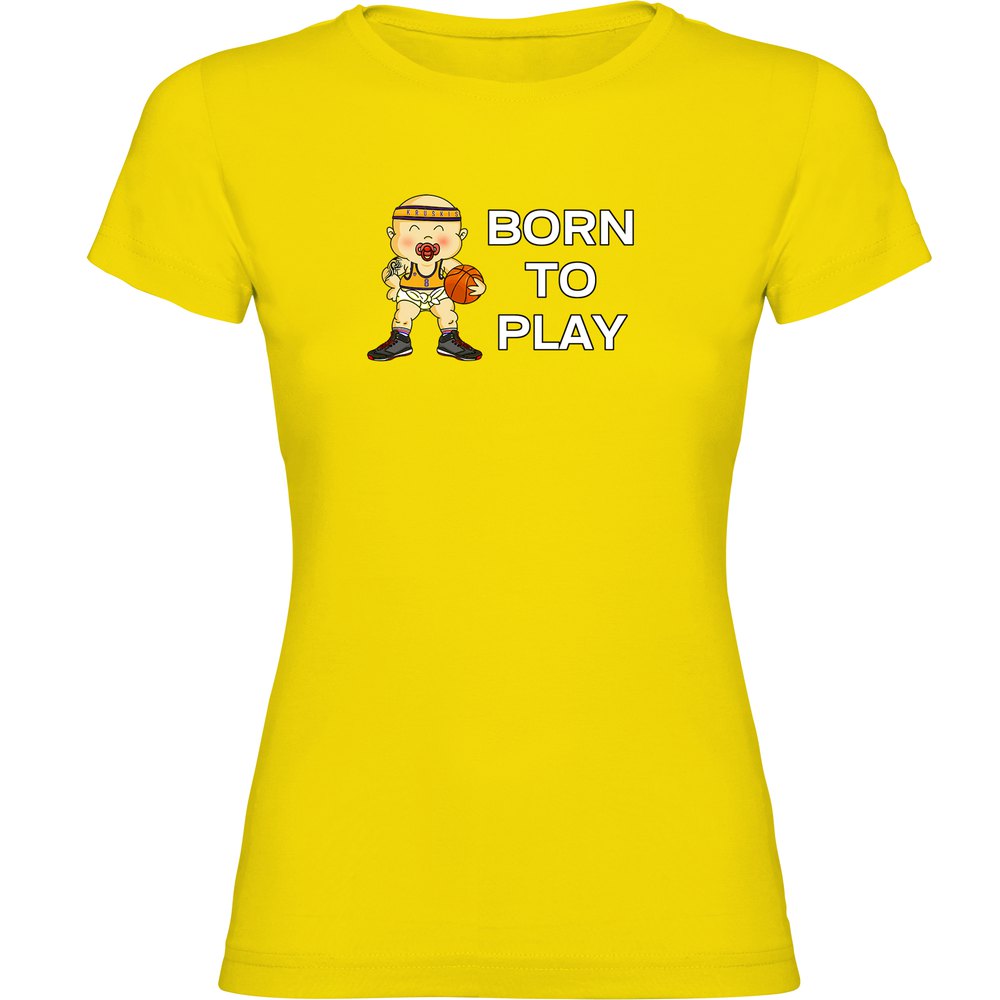 Kruskis Born To Play Basketball Short Sleeve T-shirt Gelb XL Frau von Kruskis