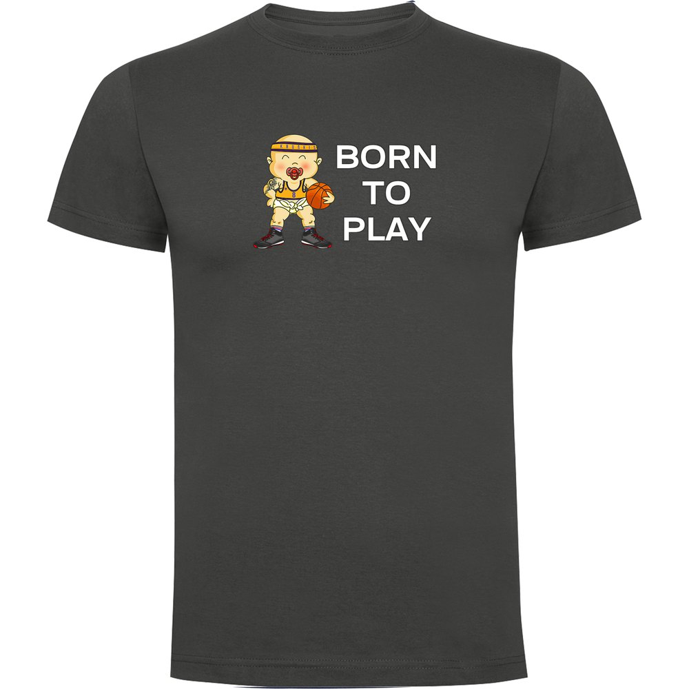 Kruskis Born To Play Basketball Short Sleeve T-shirt Grau 2XL Mann von Kruskis