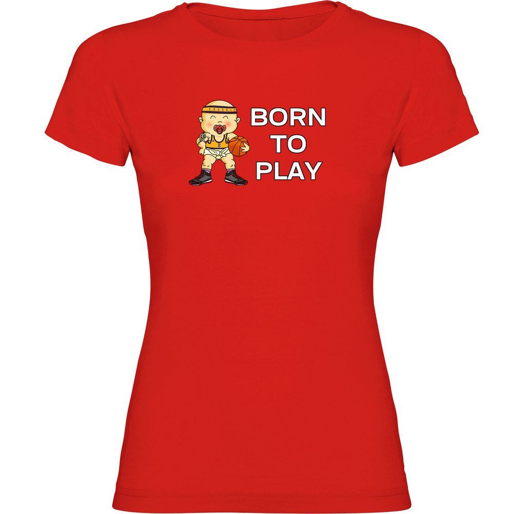Kruskis Born To Play Basketball Short Sleeve T-shirt Rot 2XL Frau von Kruskis