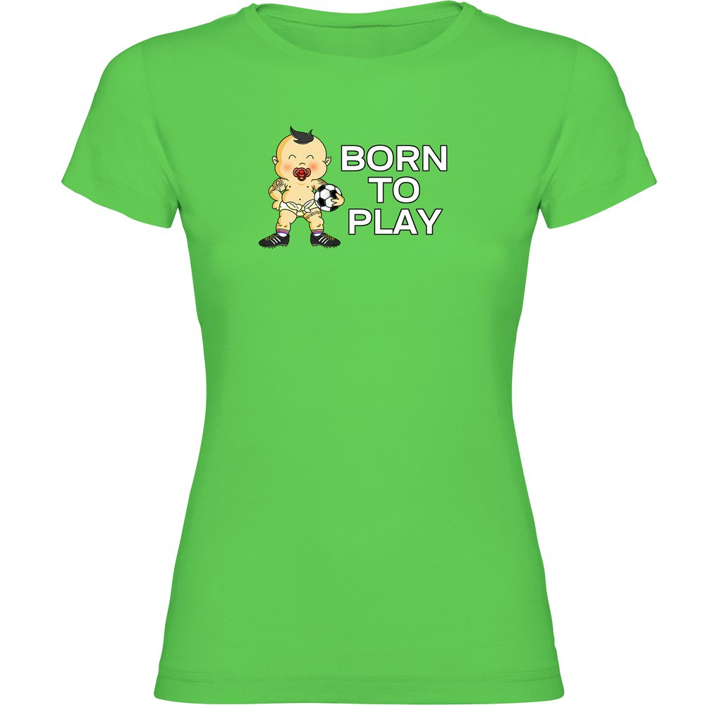 Kruskis Born To Play Football Short Sleeve T-shirt Grün L Frau von Kruskis