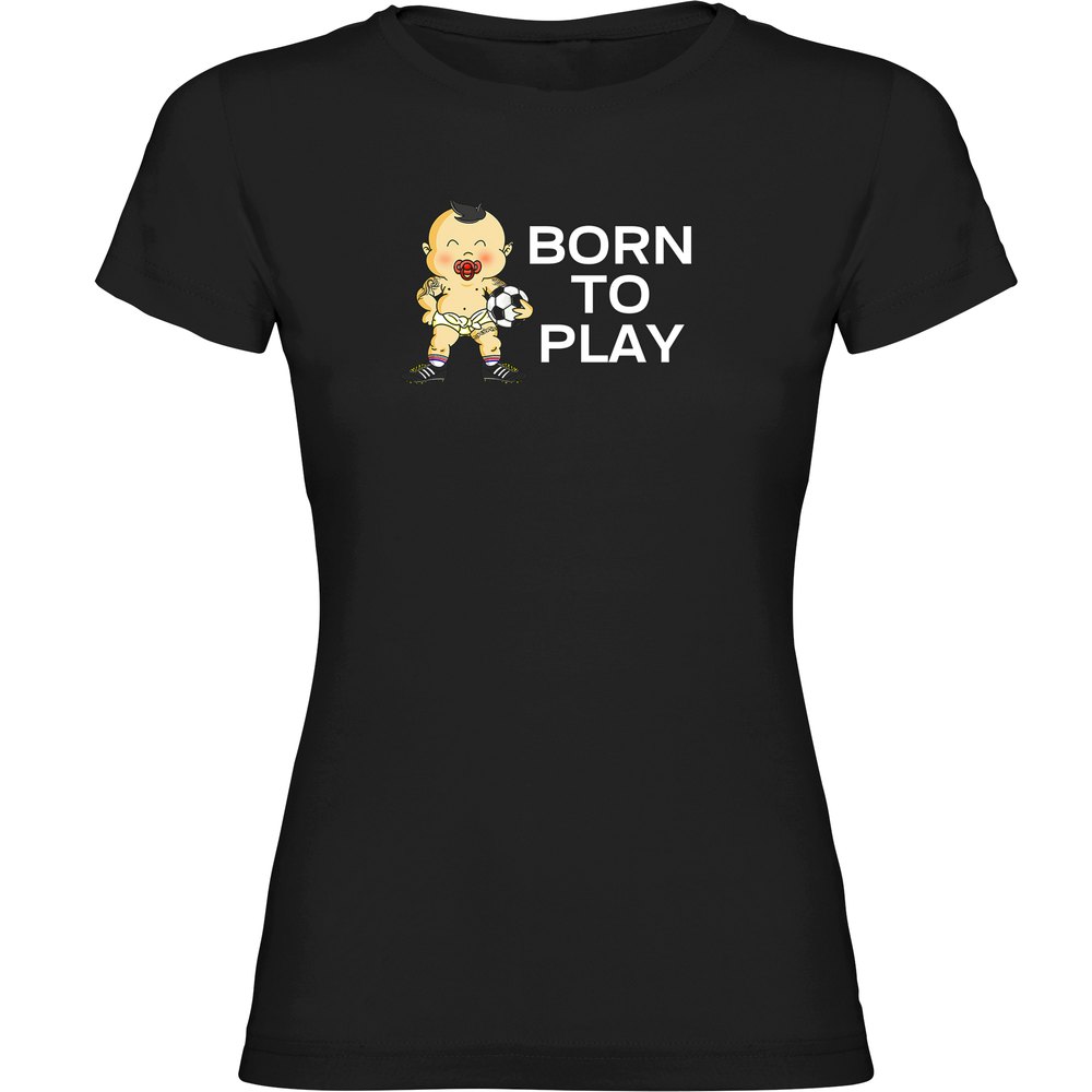 Kruskis Born To Play Football Short Sleeve T-shirt Schwarz 2XL Frau von Kruskis