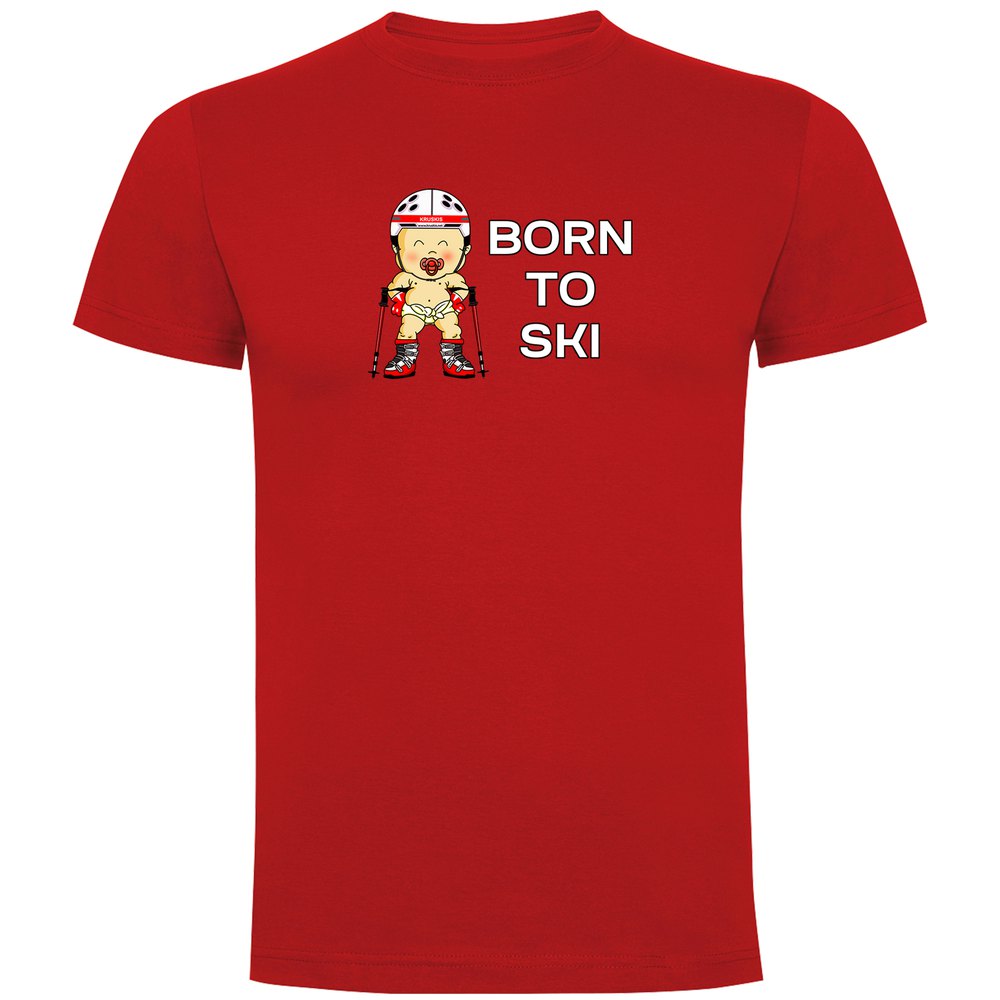 Kruskis Born To Ski Short Sleeve T-shirt Rot 3XL Mann von Kruskis
