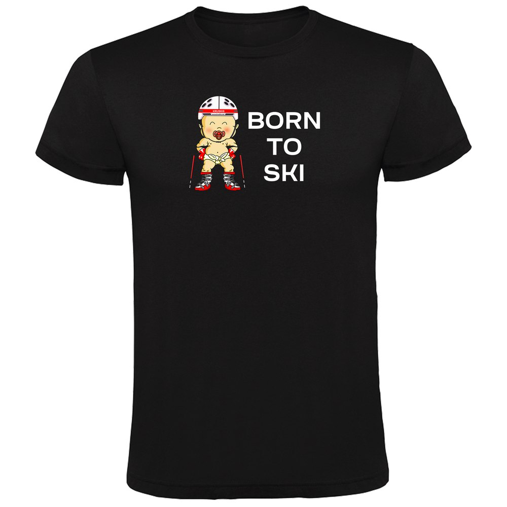 Kruskis Born To Ski Short Sleeve T-shirt Schwarz 2XL Mann von Kruskis