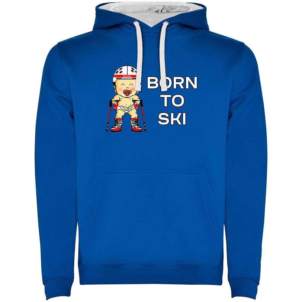 Kruskis Born To Ski Two-colour Hoodie Blau S Mann von Kruskis