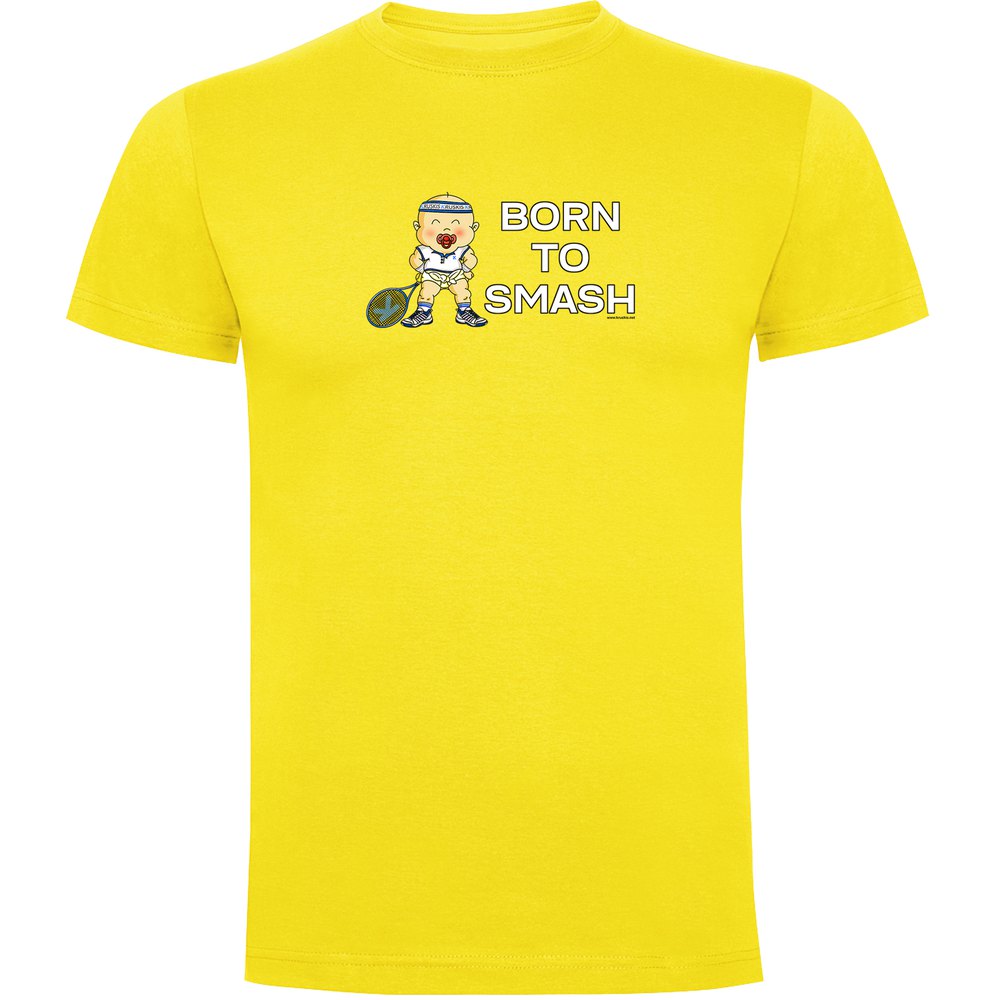 Kruskis Born To Smash Short Sleeve T-shirt Gelb 2XL Mann von Kruskis