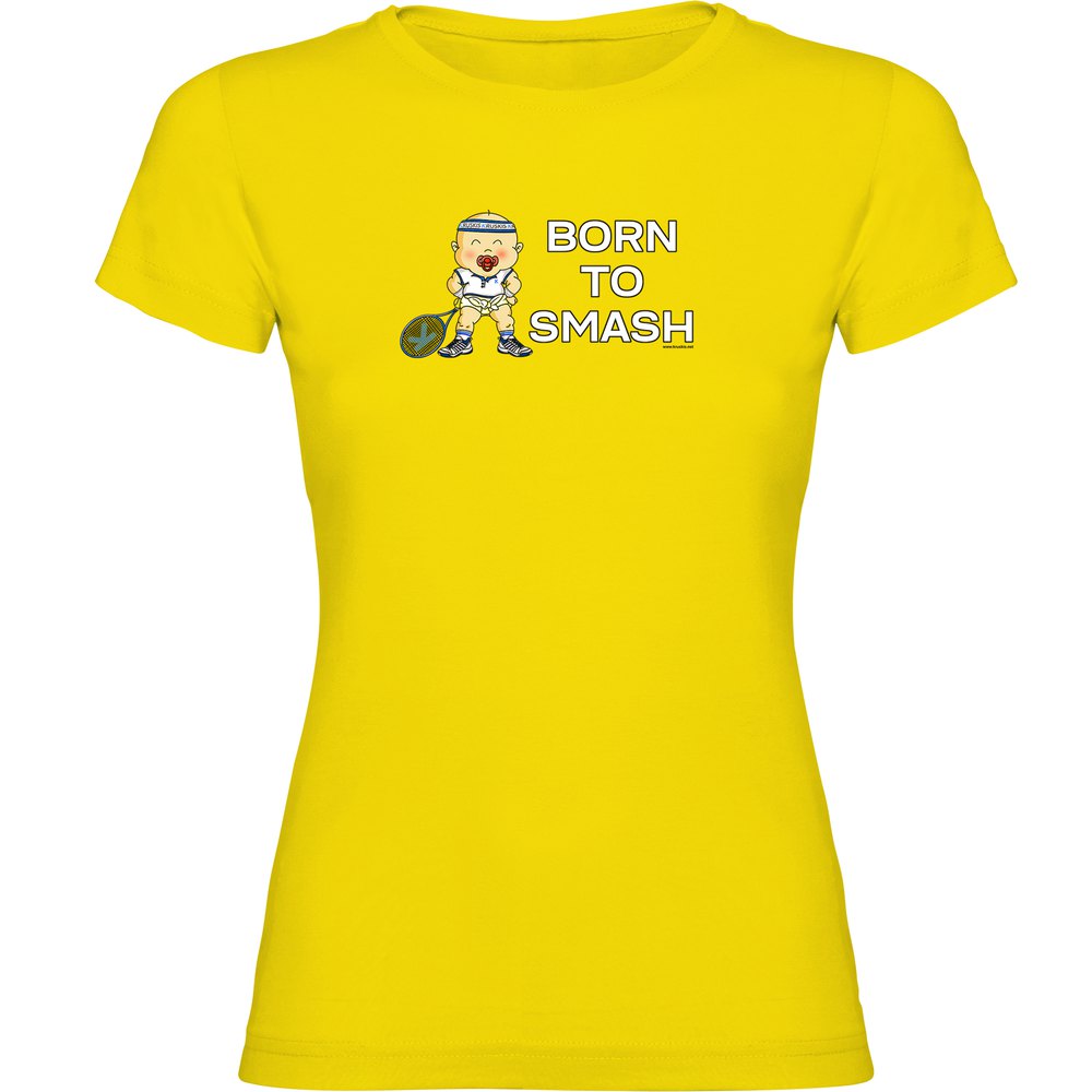 Kruskis Born To Smash Short Sleeve T-shirt Gelb M Frau von Kruskis