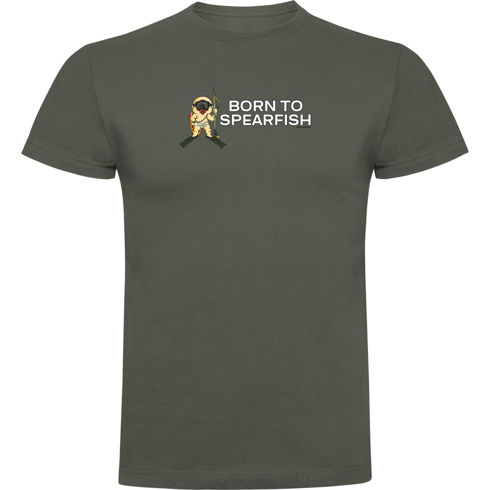 Kruskis Born To Spearfish Short Sleeve T-shirt Grün 2XL Mann von Kruskis