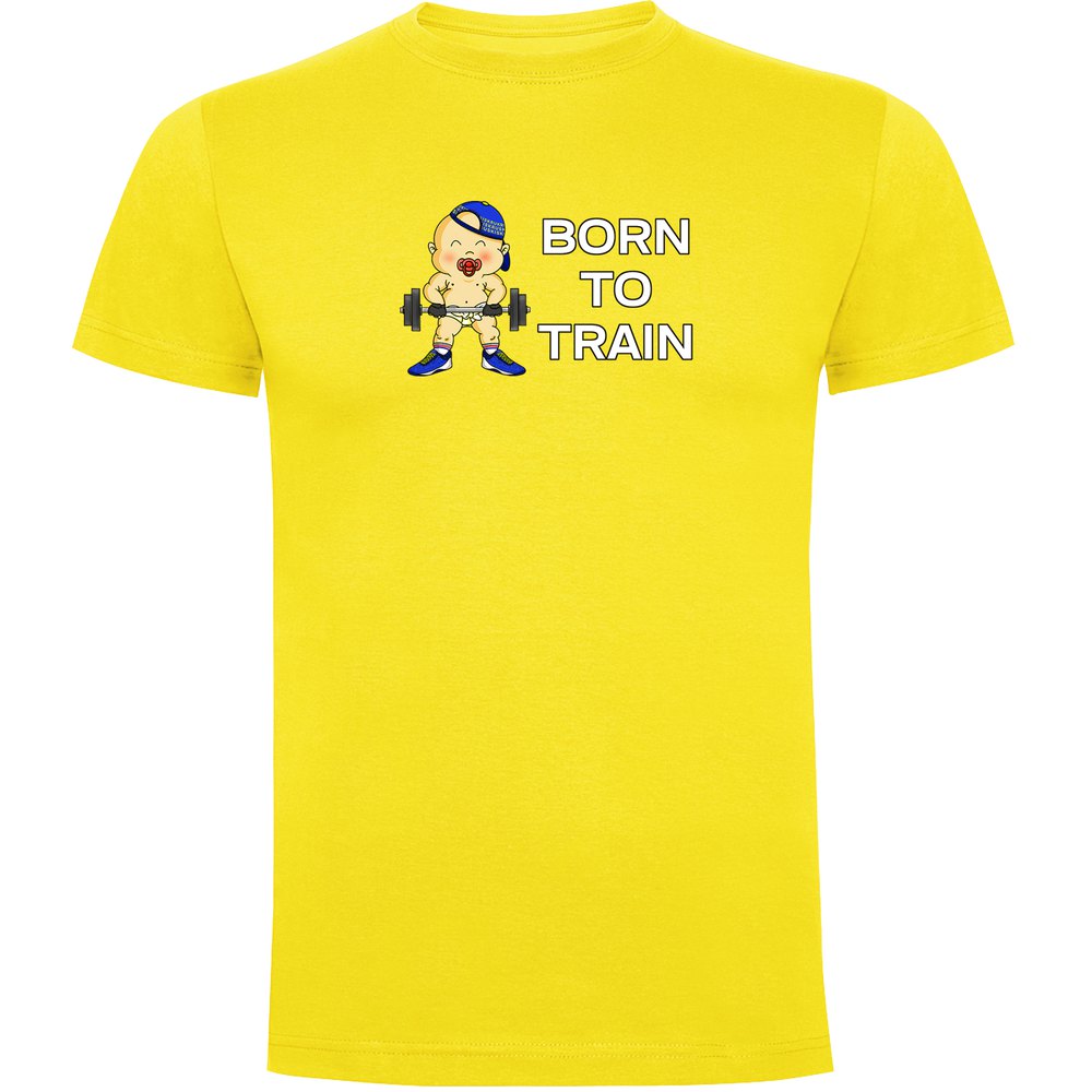 Kruskis Born To Train Short Sleeve T-shirt Gelb 3XL Mann von Kruskis