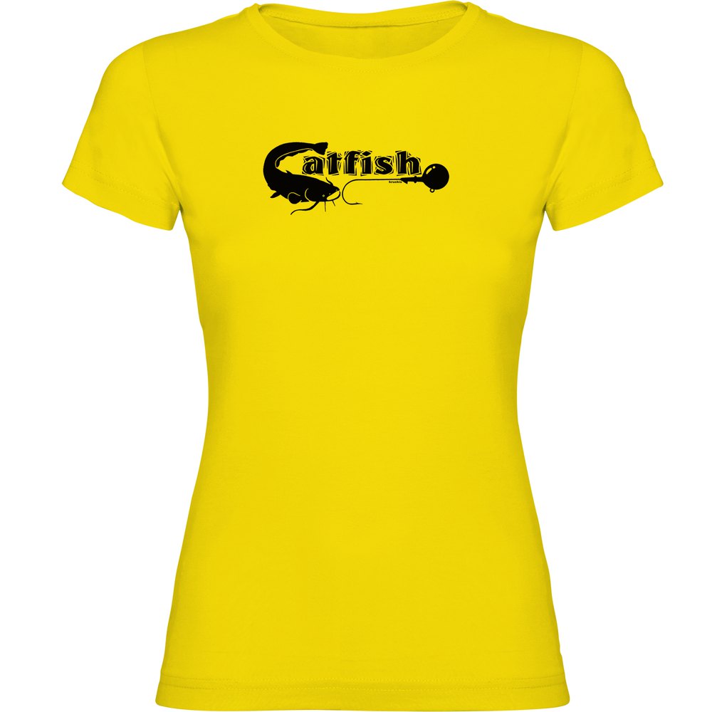 Kruskis Catfish Short Sleeve T-shirt Gelb 2XL Frau von Kruskis