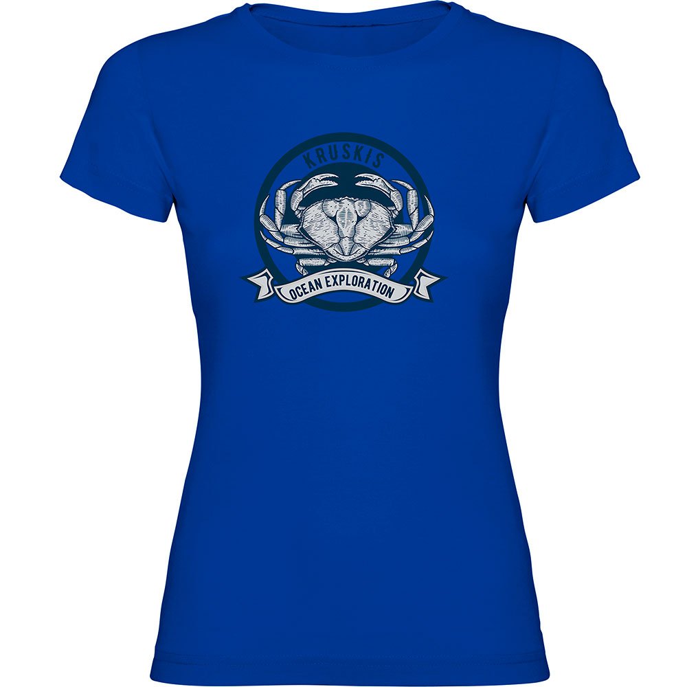 Kruskis Crab Logo Short Sleeve T-shirt Blau L Frau von Kruskis