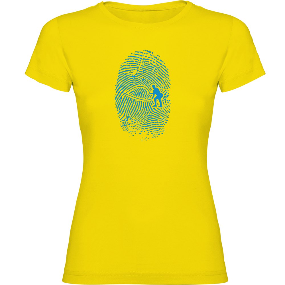 Kruskis Crossfit Fingerprint Short Sleeve T-shirt Gelb L Frau von Kruskis
