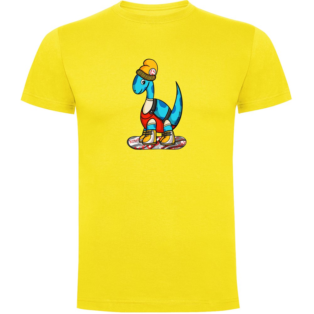 Kruskis Dino Snow Short Sleeve T-shirt Gelb L Mann von Kruskis