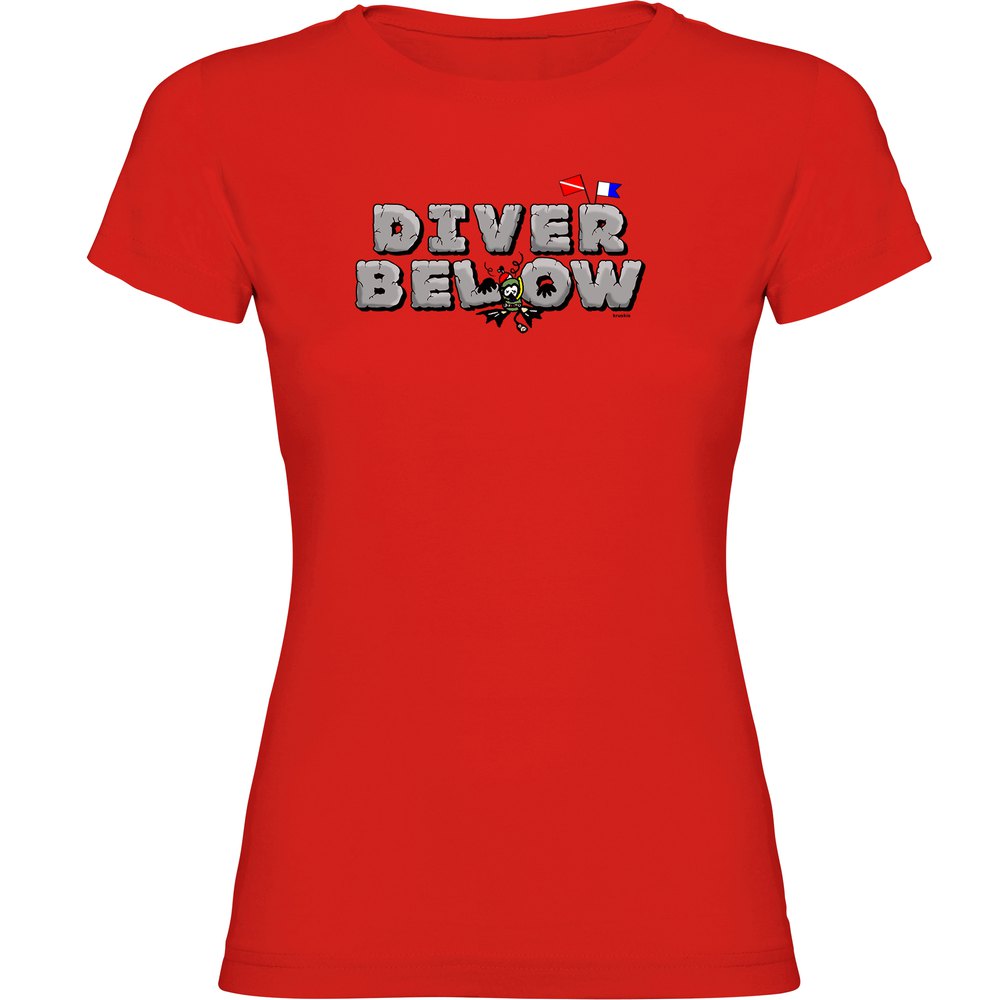 Kruskis Diver Below Short Sleeve T-shirt Rot S Mann von Kruskis
