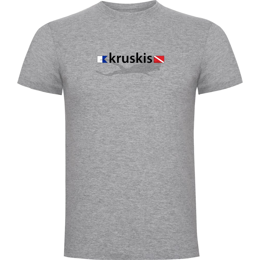 Kruskis Diver Flags Short Sleeve T-shirt Grau 3XL Mann von Kruskis