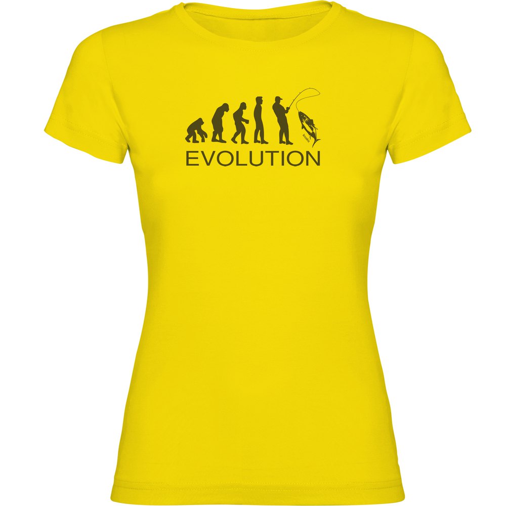 Kruskis Evolution By Anglers Short Sleeve T-shirt Gelb XL Frau von Kruskis