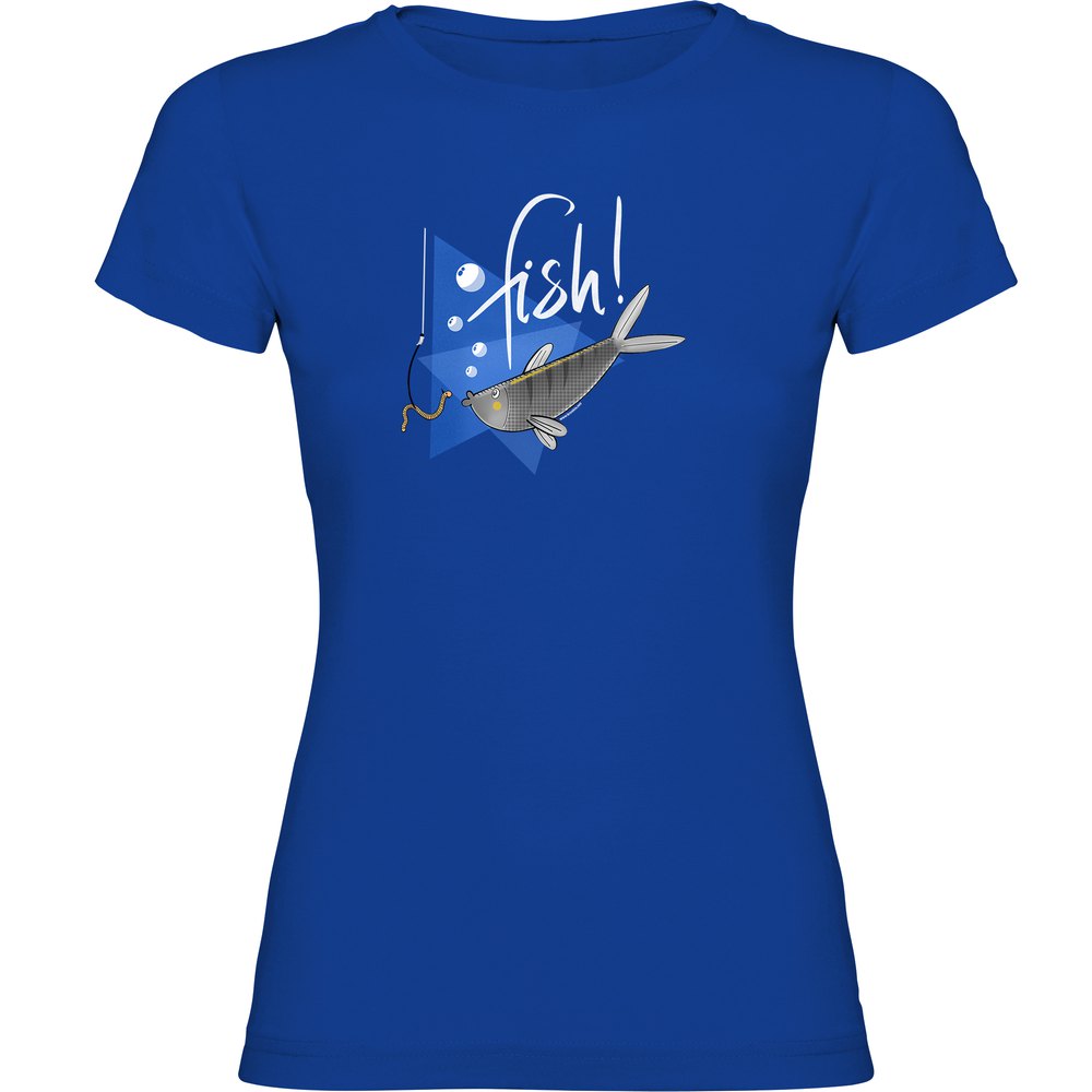 Kruskis Fish Short Sleeve T-shirt Blau L Frau von Kruskis