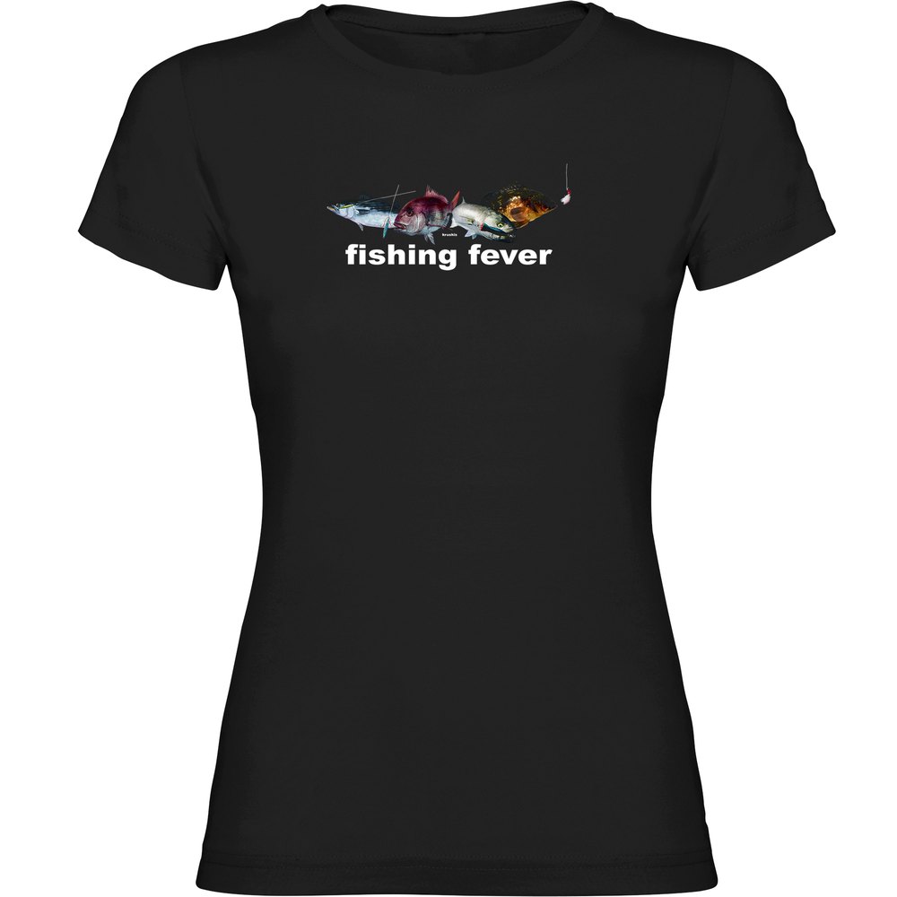 Kruskis Fishing Fever Short Sleeve T-shirt Schwarz 2XL Frau von Kruskis
