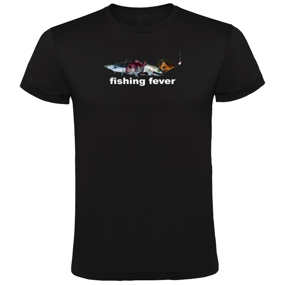 Kruskis Fishing Fever Short Sleeve T-shirt Schwarz XL Mann von Kruskis