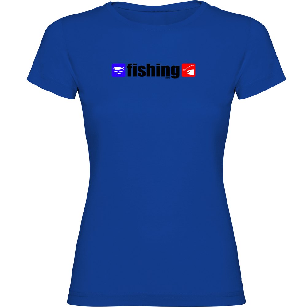 Kruskis Fishing Short Sleeve T-shirt Blau 2XL Frau von Kruskis