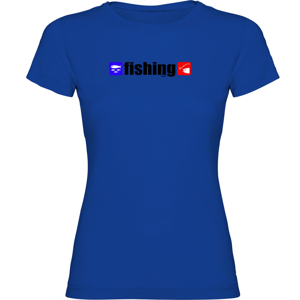 Kruskis Fishing Short Sleeve T-shirt Blau S Frau von Kruskis