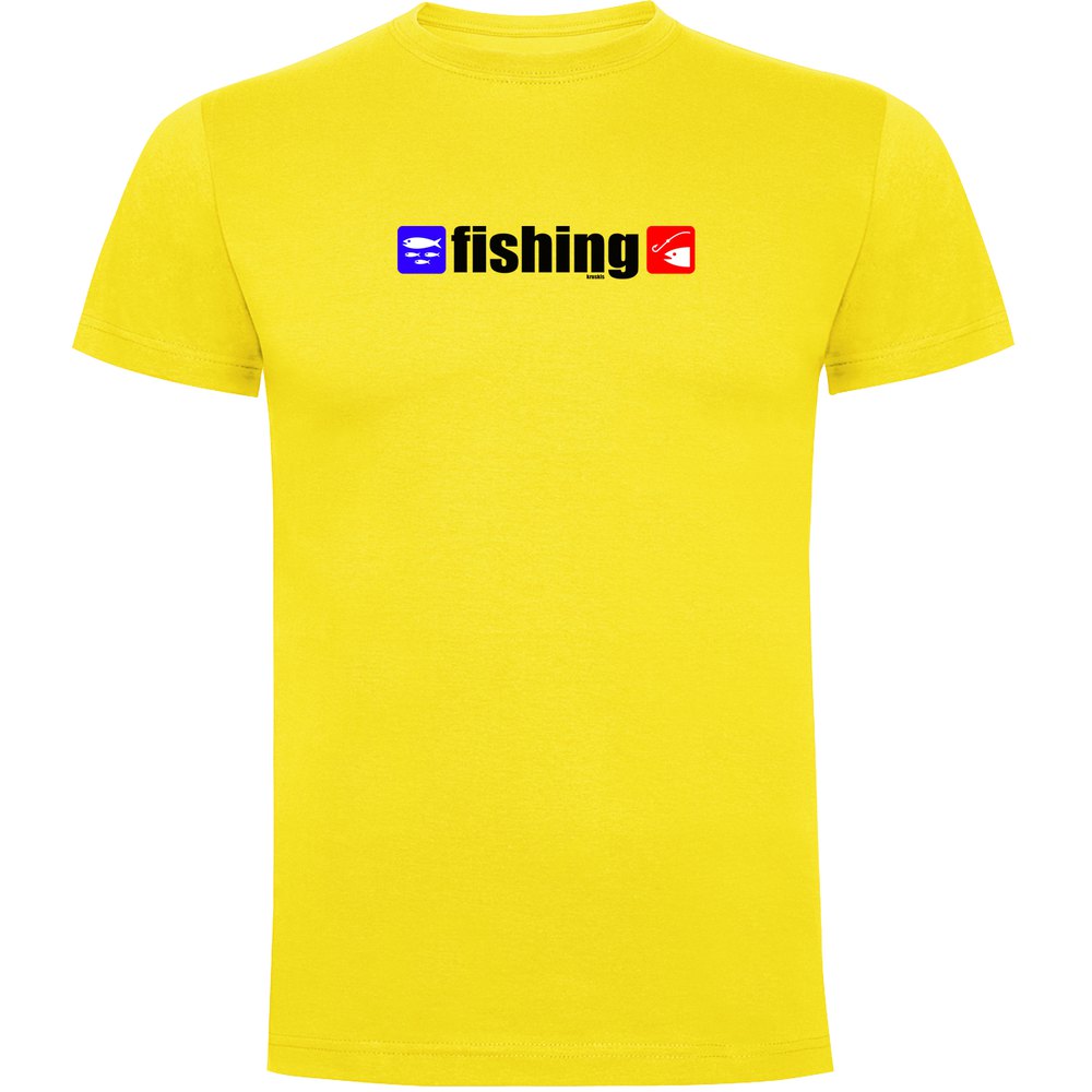 Kruskis Fishing Short Sleeve T-shirt Gelb 2XL Mann von Kruskis