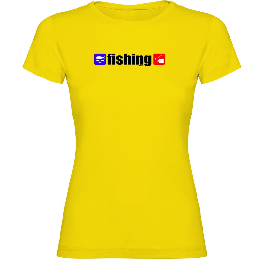 Kruskis Fishing Short Sleeve T-shirt Gelb S Frau von Kruskis