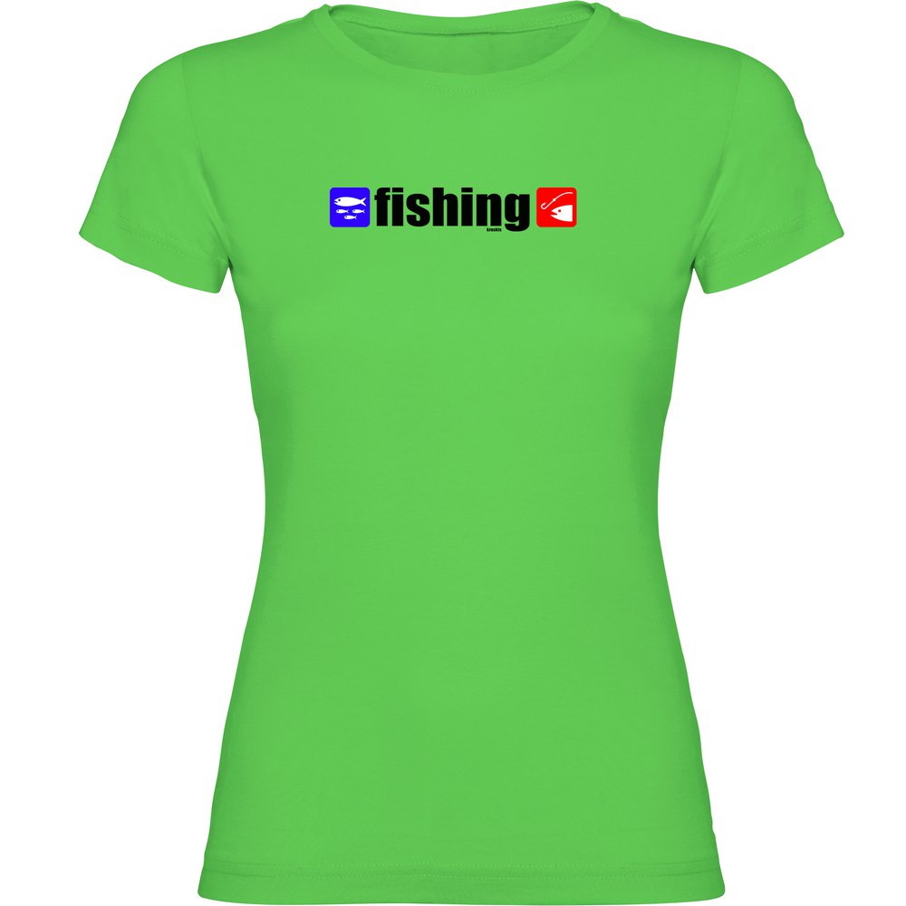 Kruskis Fishing Short Sleeve T-shirt Grün 2XL Frau von Kruskis