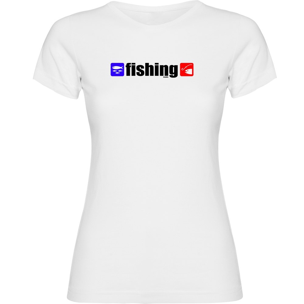 Kruskis Fishing Short Sleeve T-shirt Weiß 2XL Frau von Kruskis