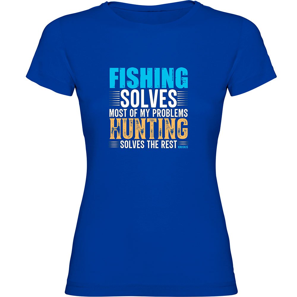 Kruskis Fishing Solves Short Sleeve T-shirt Blau S Frau von Kruskis