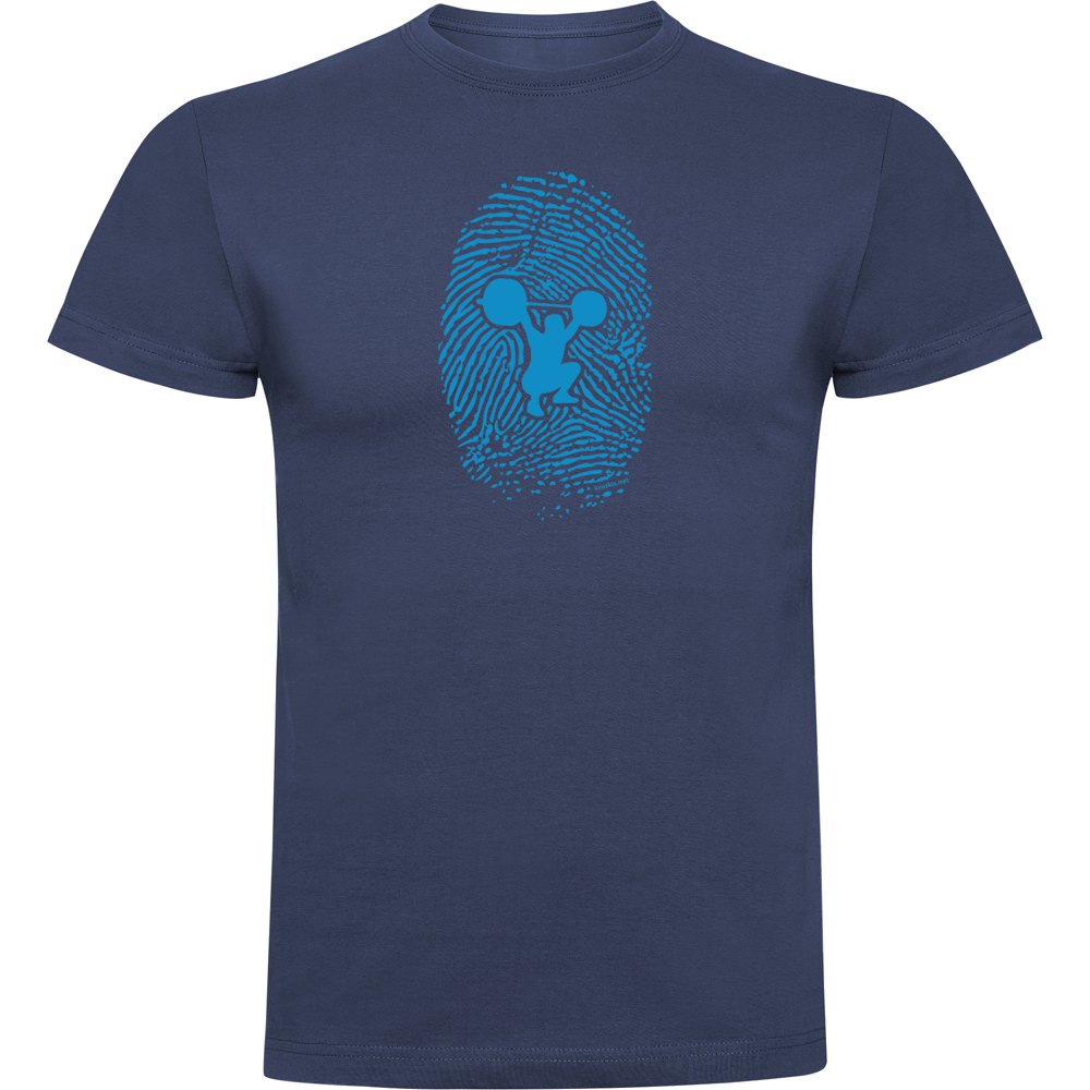 Kruskis Fitness Fingerprint Short Sleeve T-shirt Blau 2XL Mann von Kruskis