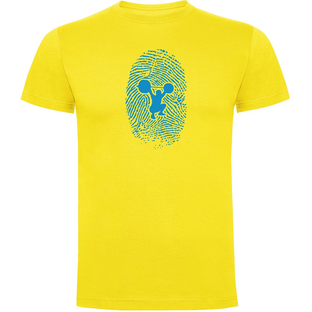 Kruskis Fitness Fingerprint Short Sleeve T-shirt Gelb 2XL Mann von Kruskis