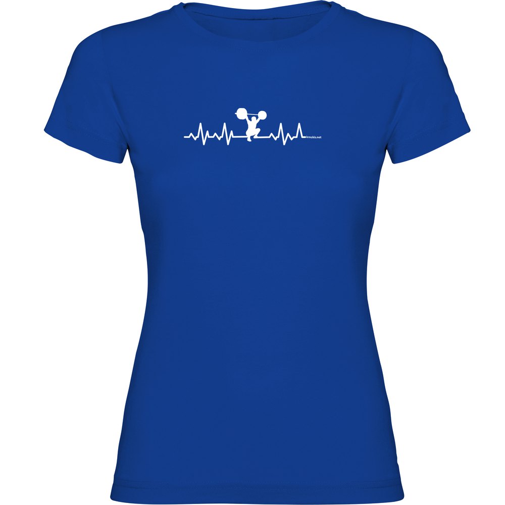 Kruskis Fitness Heartbeat Short Sleeve T-shirt Blau S Frau von Kruskis