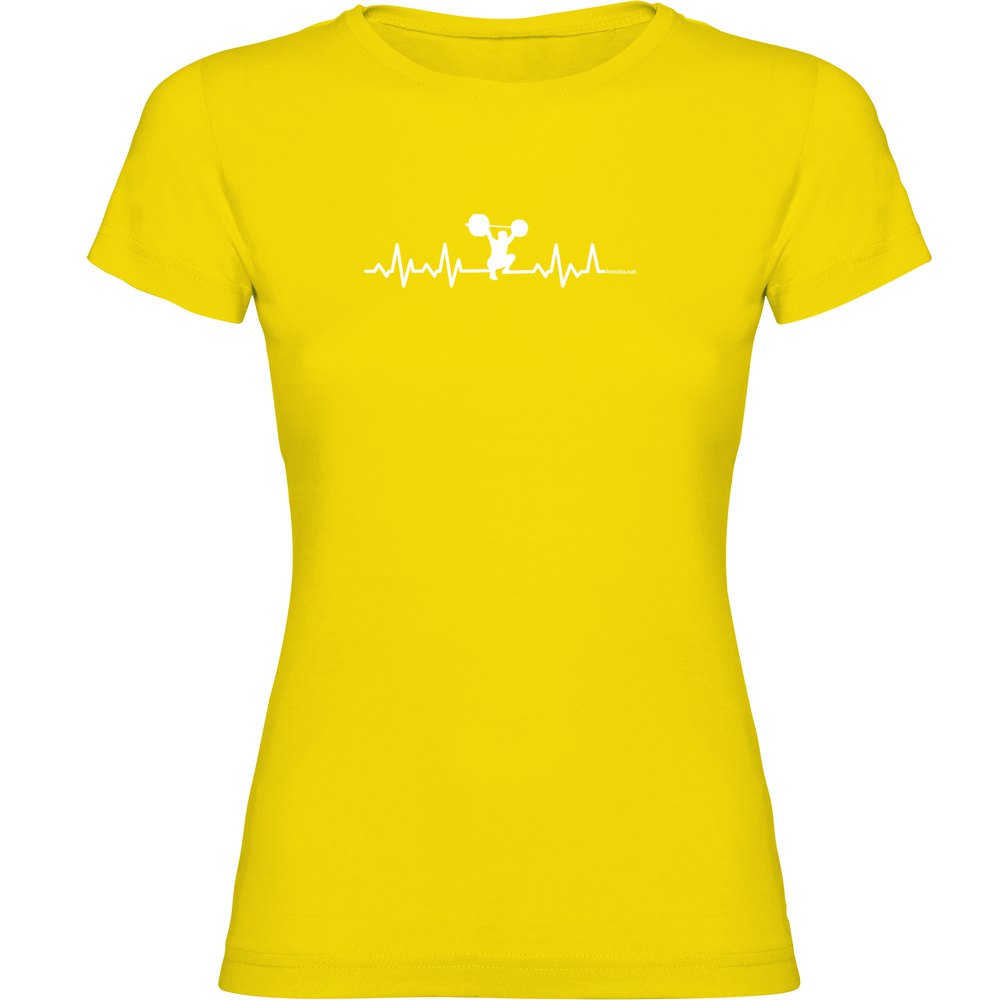Kruskis Fitness Heartbeat Short Sleeve T-shirt Gelb L Frau von Kruskis