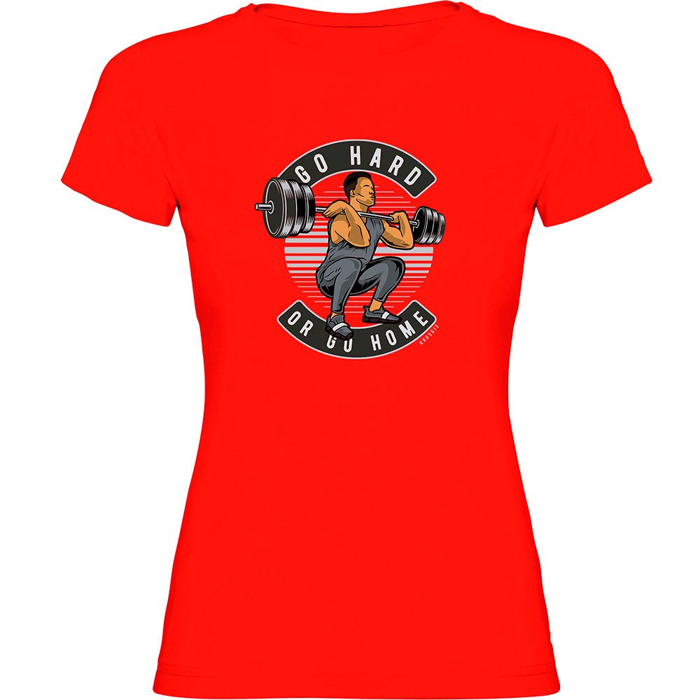 Kruskis Go Hard Short Sleeve T-shirt Rot S Frau von Kruskis