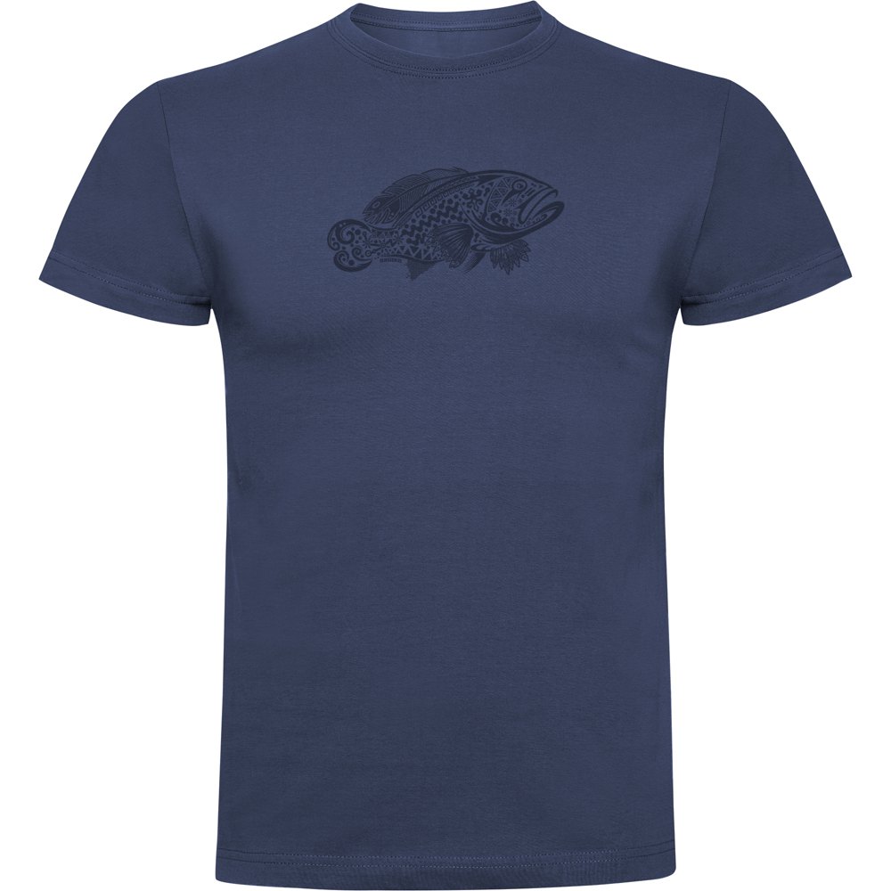 Kruskis Grouper Tribal Short Sleeve T-shirt Blau 2XL Mann von Kruskis