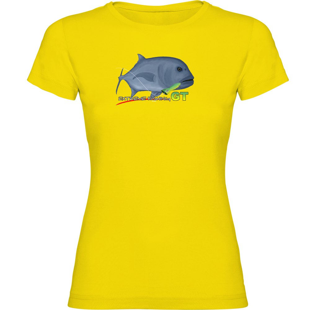 Kruskis Gt Extreme Fishing Short Sleeve T-shirt Gelb L Frau von Kruskis