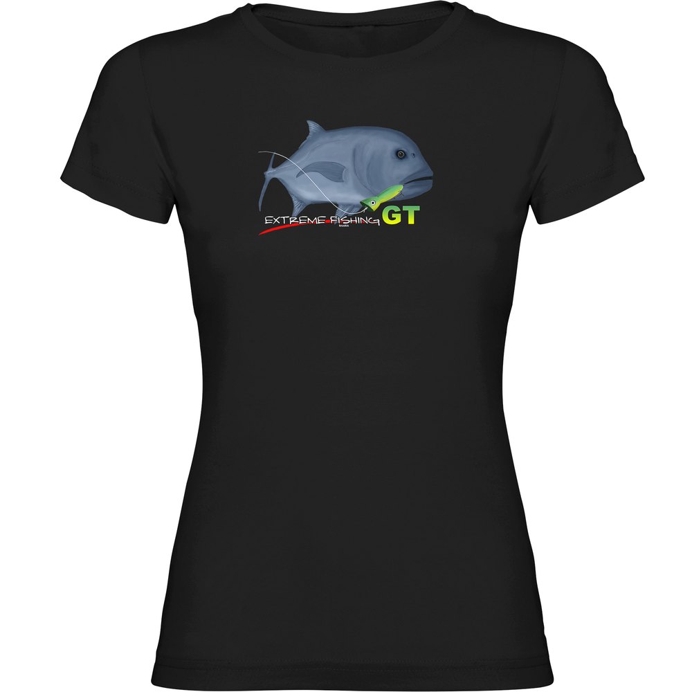 Kruskis Gt Extreme Fishing Short Sleeve T-shirt Schwarz L Frau von Kruskis