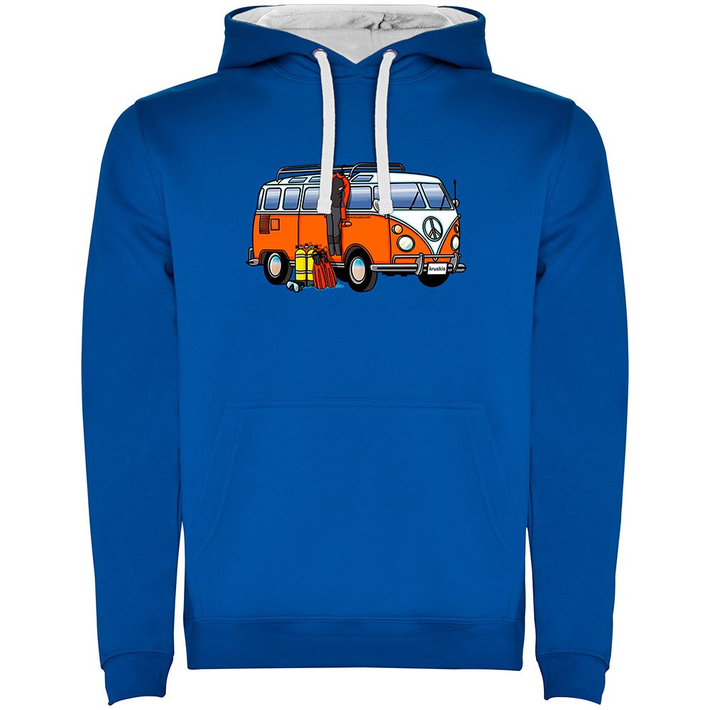 Kruskis Hippie Van Dive Two-colour Hoodie Blau XL Mann von Kruskis