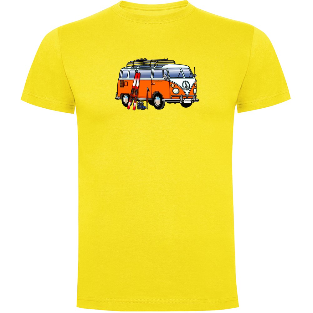 Kruskis Hippie Van Ski Short Sleeve T-shirt Gelb 3XL Mann von Kruskis