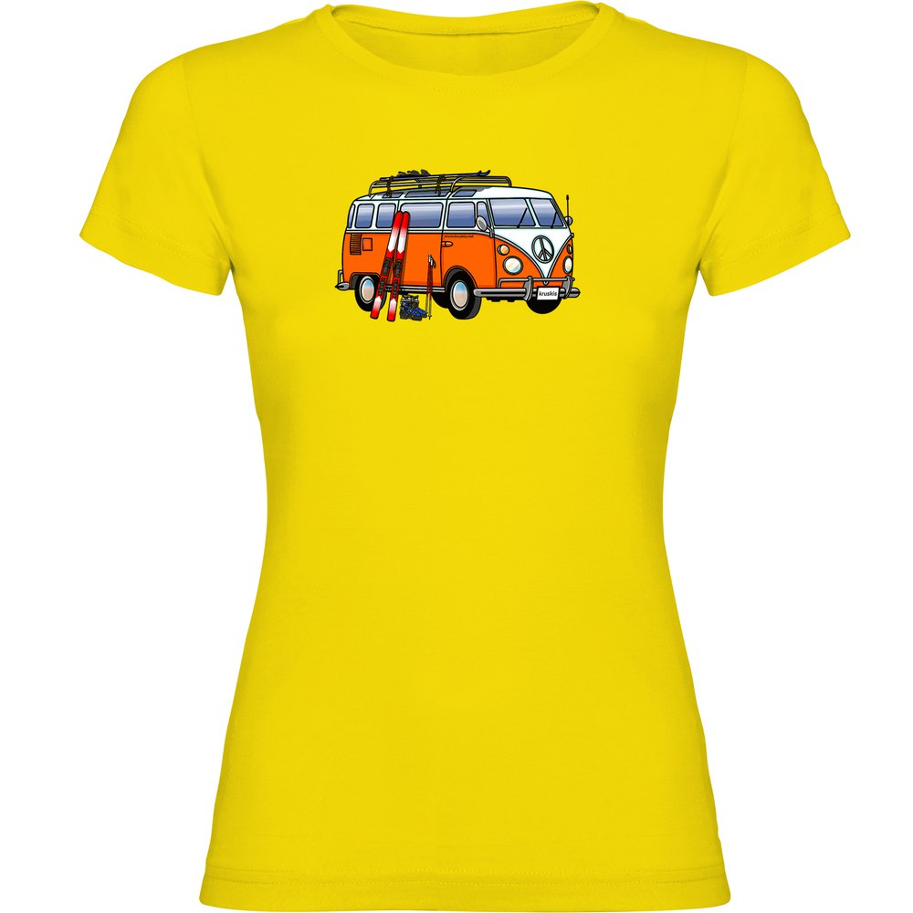 Kruskis Hippie Van Ski Short Sleeve T-shirt Gelb L Frau von Kruskis