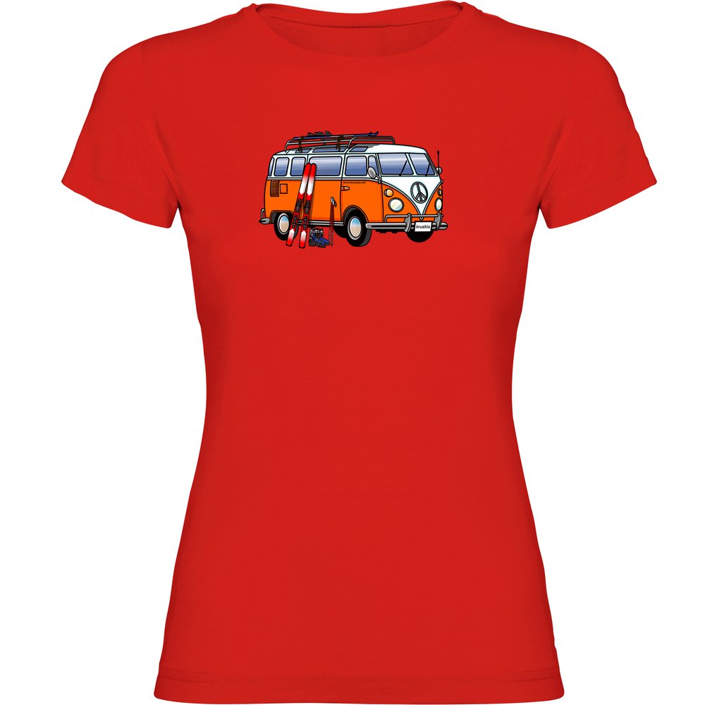 Kruskis Hippie Van Ski Short Sleeve T-shirt Rot 2XL Frau von Kruskis