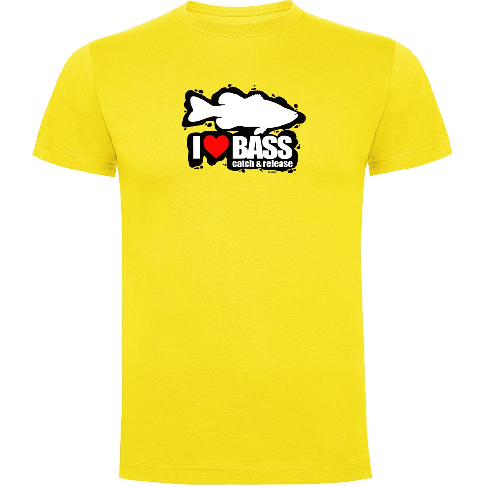 Kruskis I Love Bass Short Sleeve T-shirt Gelb 2XL Mann von Kruskis