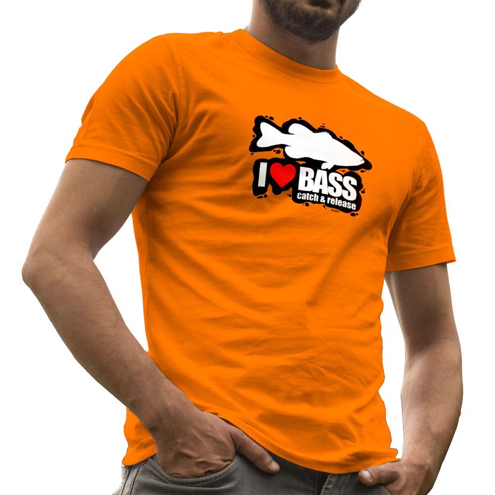Kruskis I Love Bass Short Sleeve T-shirt Orange S Mann von Kruskis