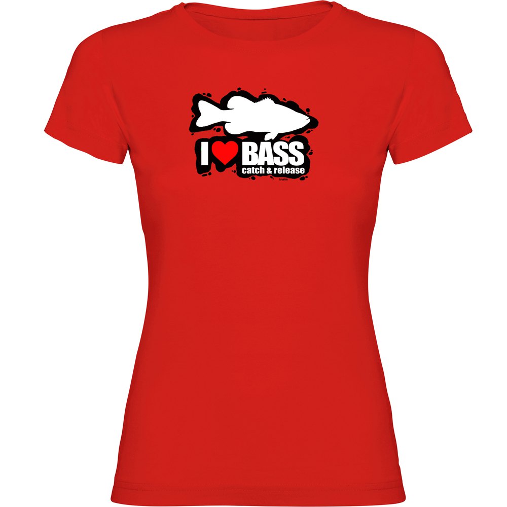 Kruskis I Love Bass Short Sleeve T-shirt Rot M Frau von Kruskis