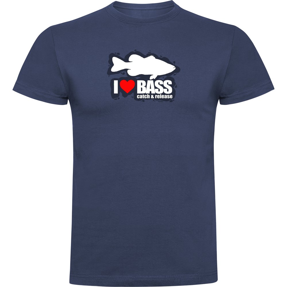 Kruskis I Love Bass Short Sleeve T-shirt Blau 3XL Mann von Kruskis
