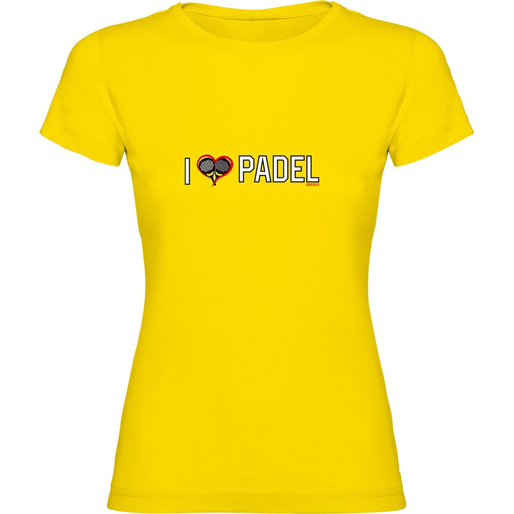 Kruskis I Love Padel Short Sleeve T-shirt Gelb 2XL Frau von Kruskis