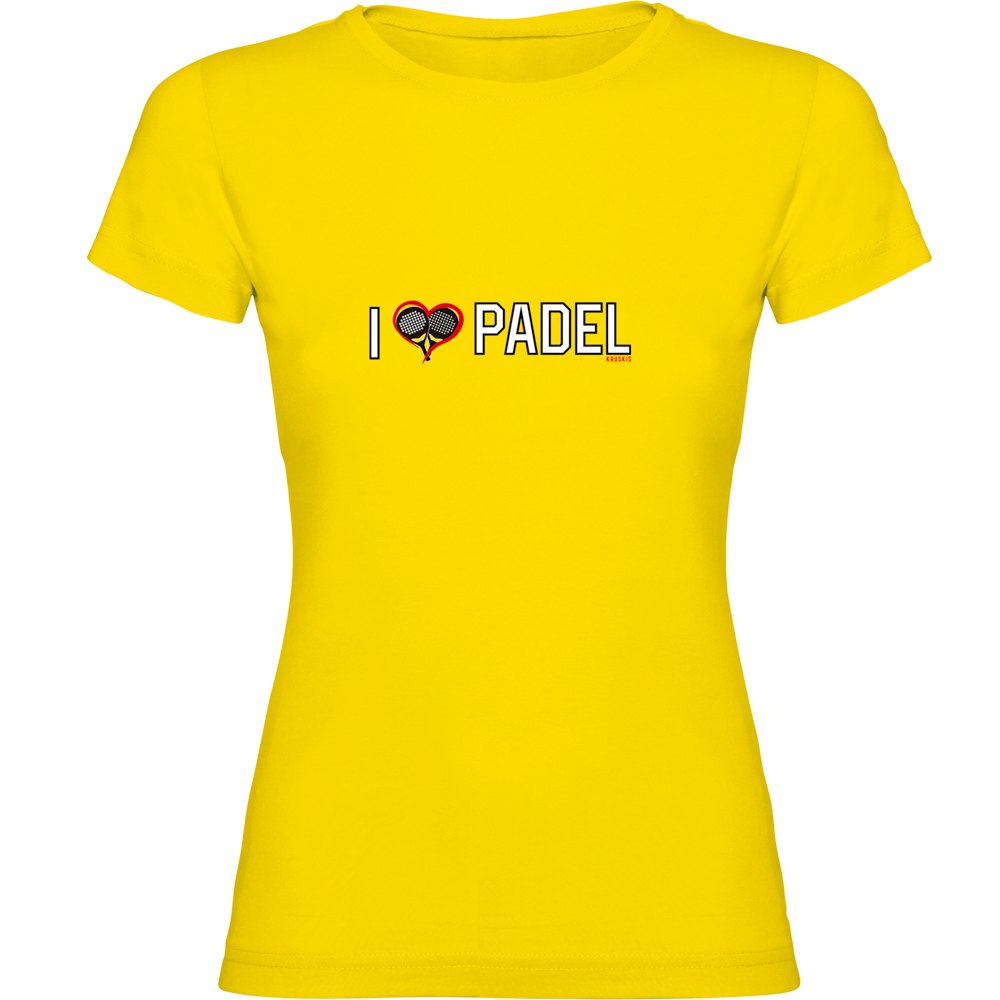 Kruskis I Love Padel Short Sleeve T-shirt Gelb L Frau von Kruskis