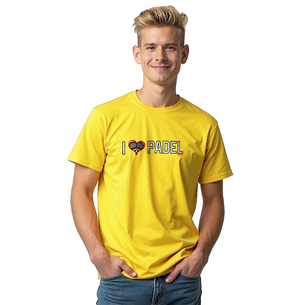 Kruskis I Love Padel Short Sleeve T-shirt Gelb L Mann von Kruskis