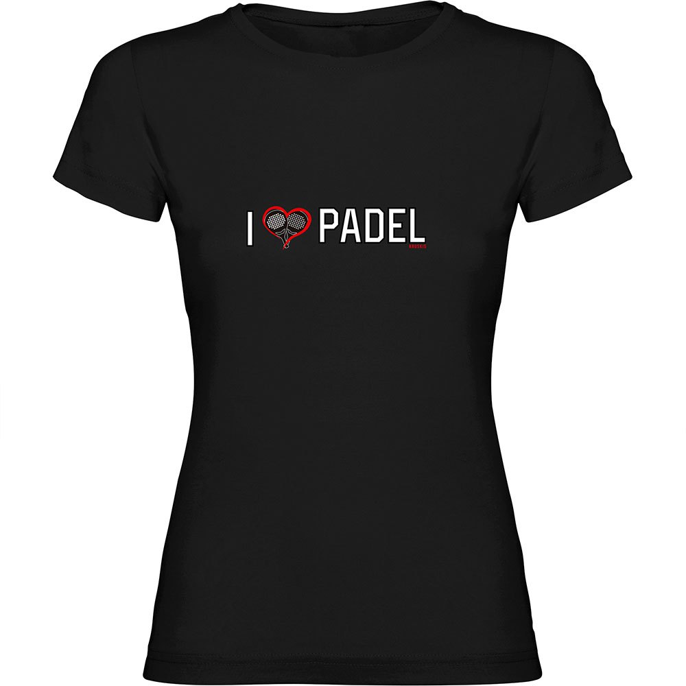 Kruskis I Love Padel Short Sleeve T-shirt Schwarz M Frau von Kruskis